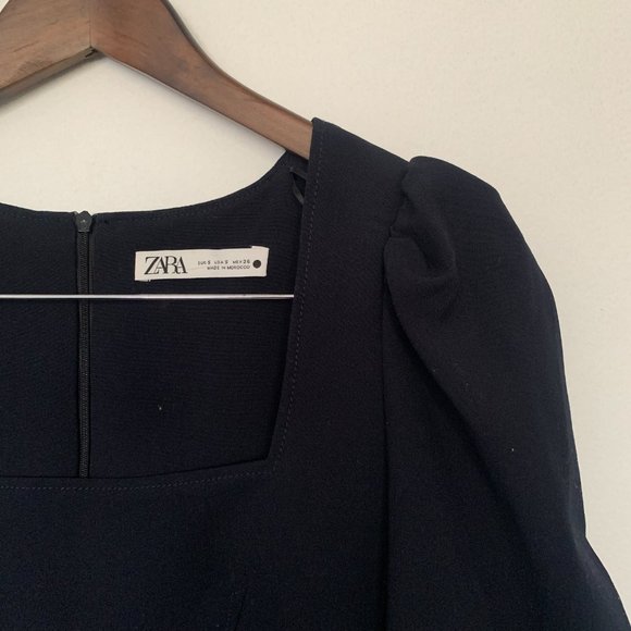 Zara Voluminous Sleeve Top, Dark Blue, Size S - Picture 6 of 11